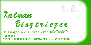 kalman bisztriczer business card